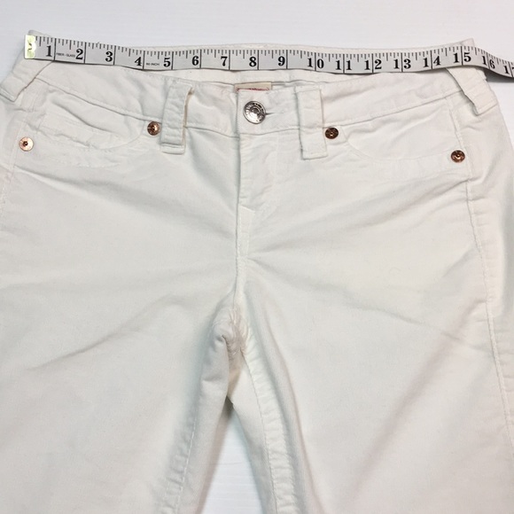 True Religion Women Shannon White Slim Fit Soft Corduroy Pant. Sz 29 - Picture 8 of 11